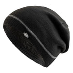 Luxury Knitted Winter Beanie for Men - Warm Ski Cap with Casual Snow Label Decor