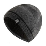 Luxury Knitted Winter Beanie for Men - Warm Ski Cap with Casual Snow Label Decor