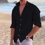 Everett | Cotton Linen Button-Front Casual Shirt for Men